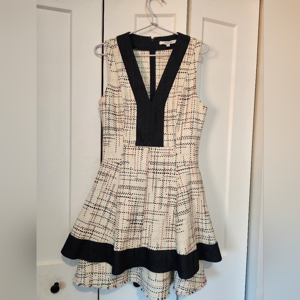 Derek Lam Black and White Fit and Flare Mini Dress